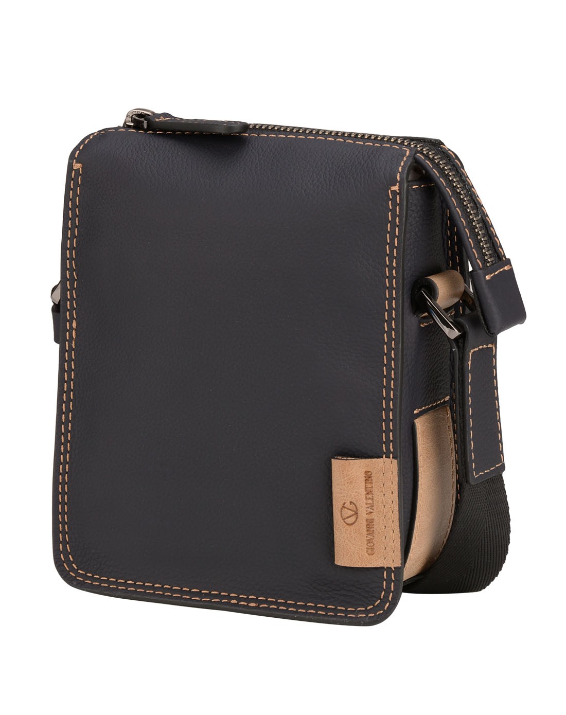 男款深蓝爱马仕头层牛皮休闲小日字包