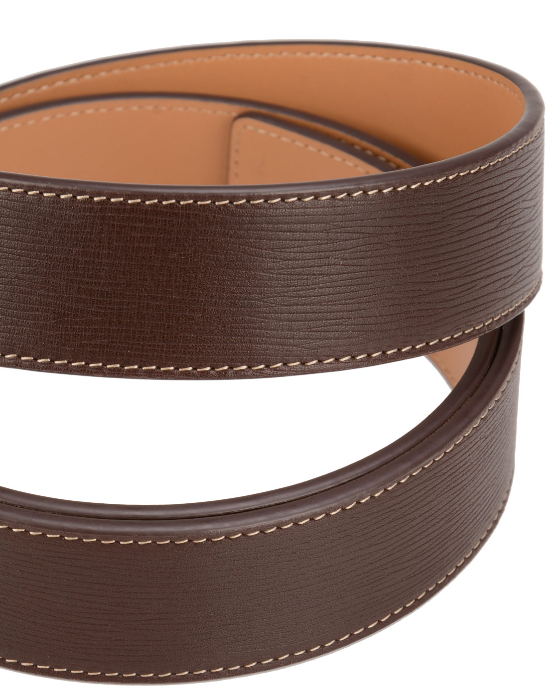 男款啡色水波纹牛皮休闲针扣皮带