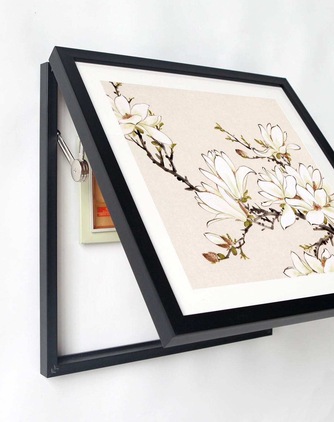54*54cm黑框 玉兰 随意停创意电箱画