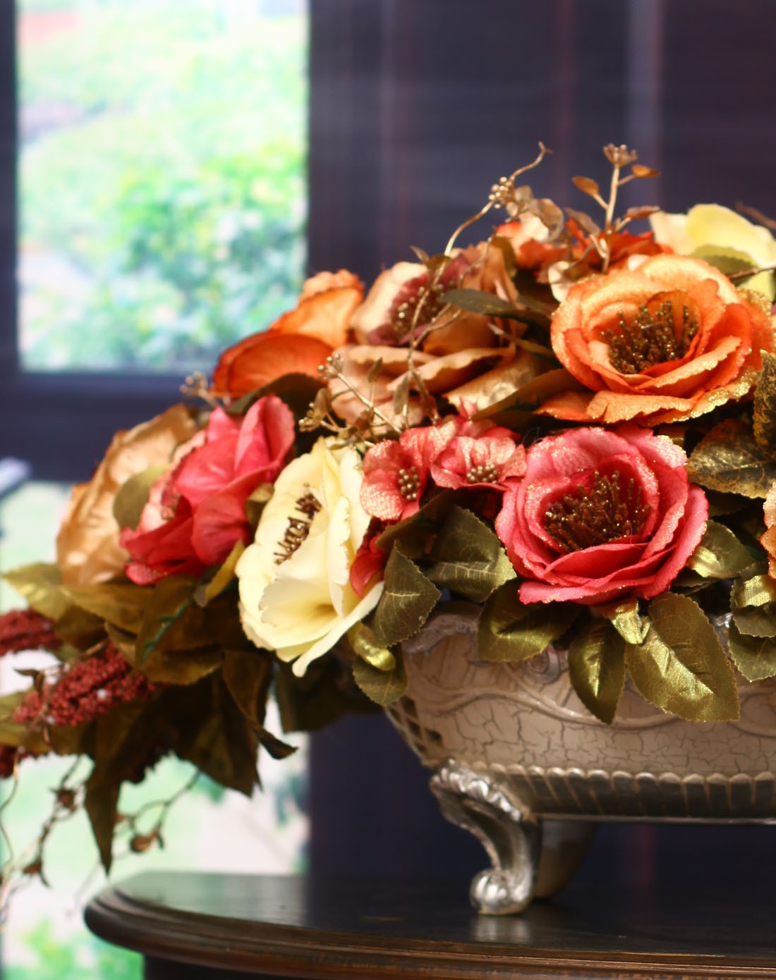 富贵花艺餐桌花插花长77cm