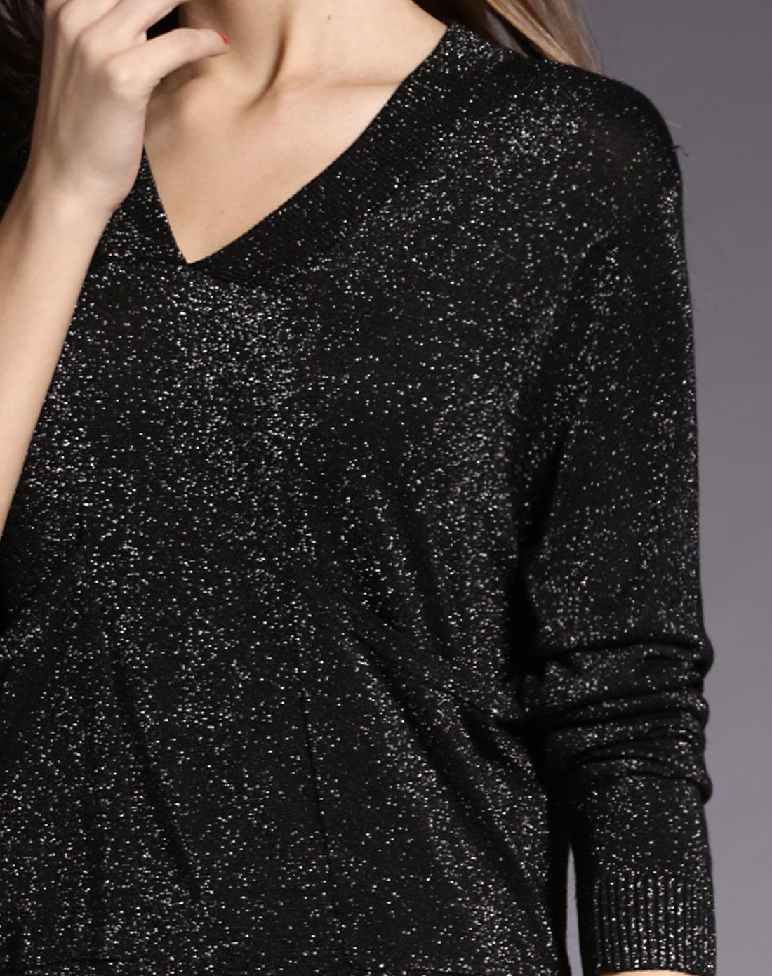 女款黑银色时尚显瘦连衣裙