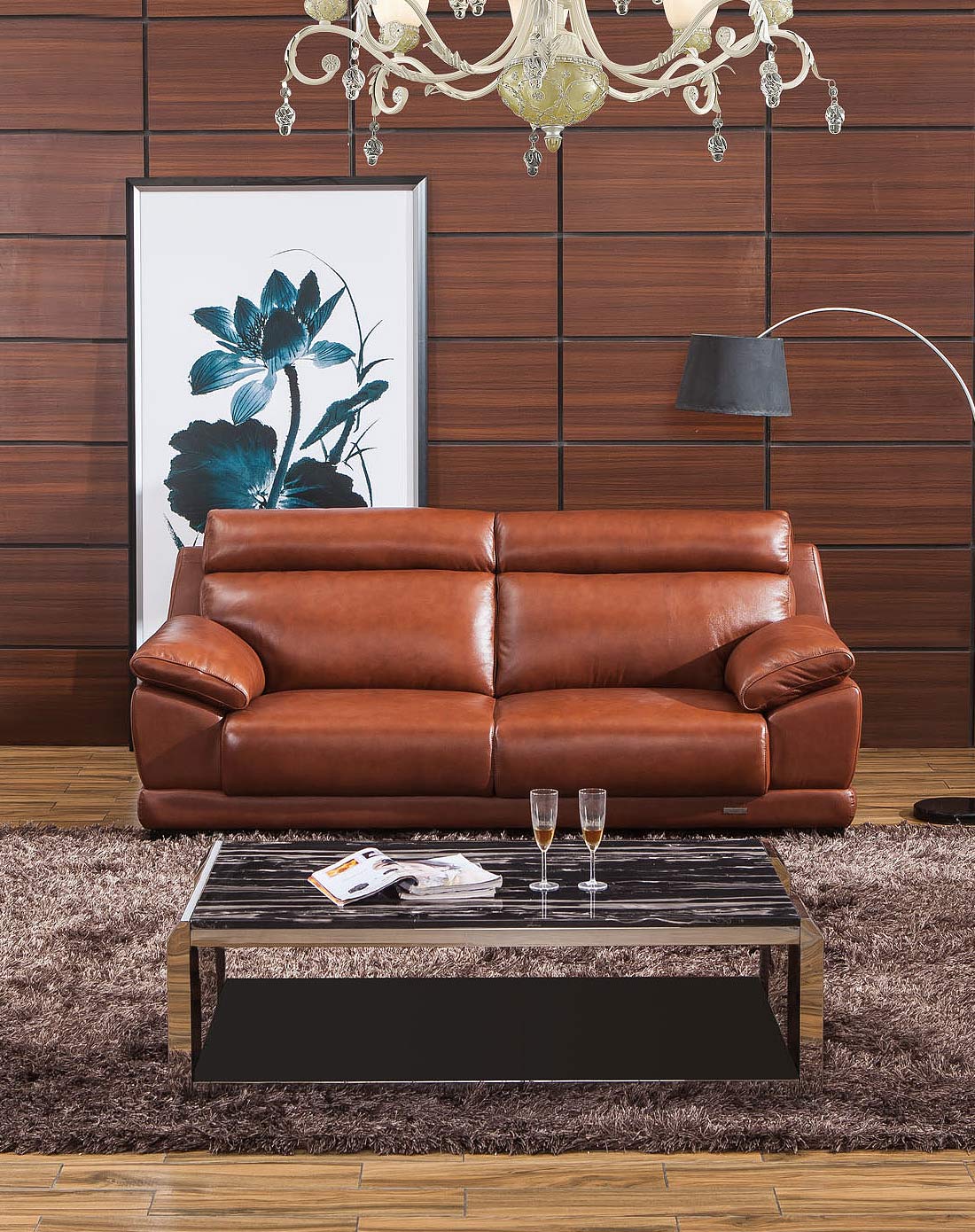 奢华高档头层牛皮组合沙发9062