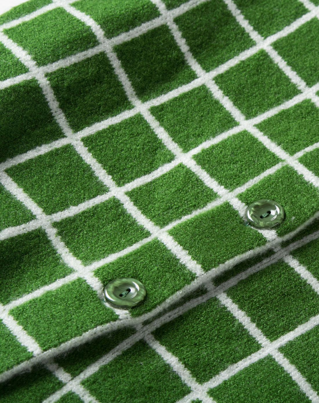 绿色格子修身显瘦长袖针织衫上衣