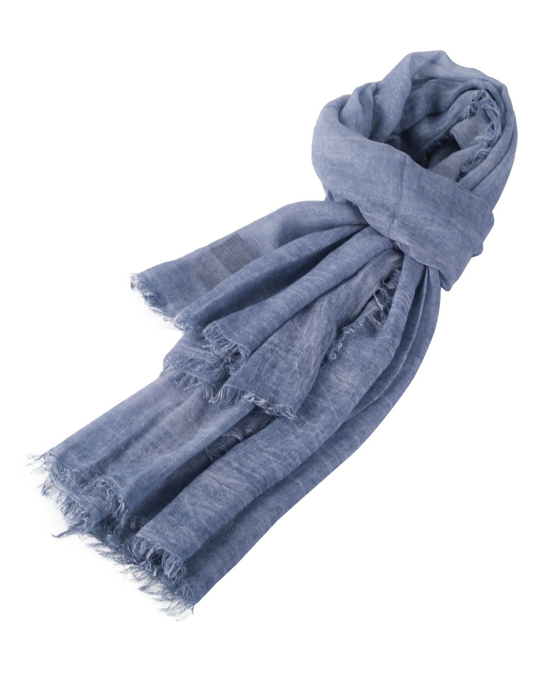 牛仔浅蓝色进口围巾薄款天然超细亲肤围巾