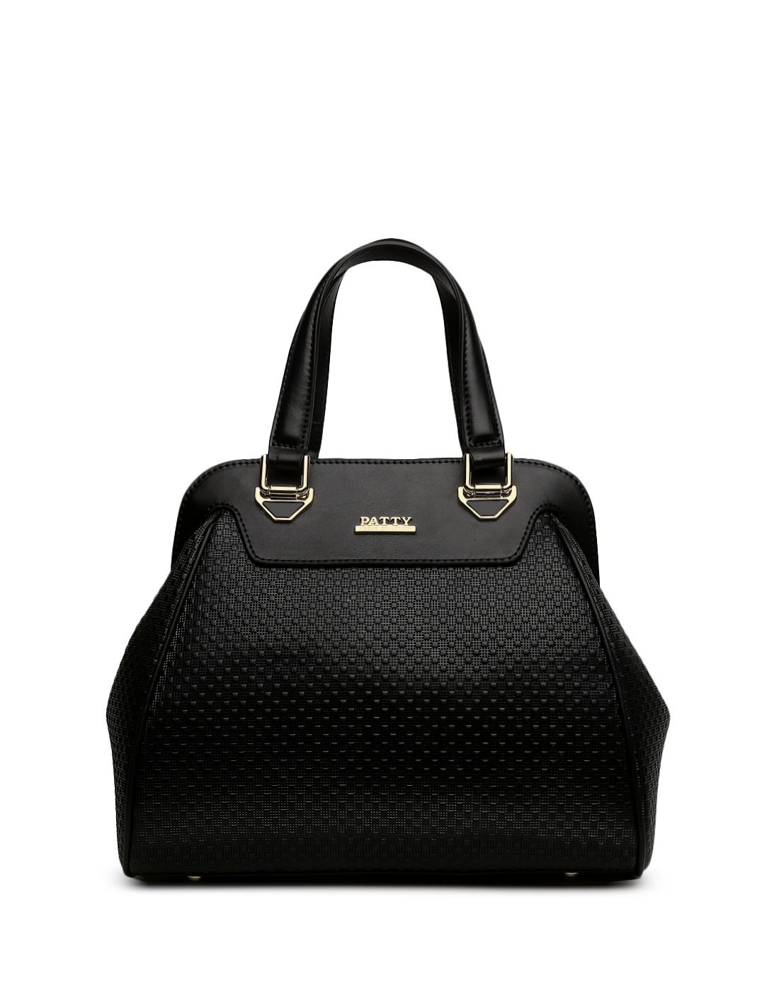 芭迪patty男女包女士黑色牛皮独特压纹时尚手提包p153041-01_唯品会
