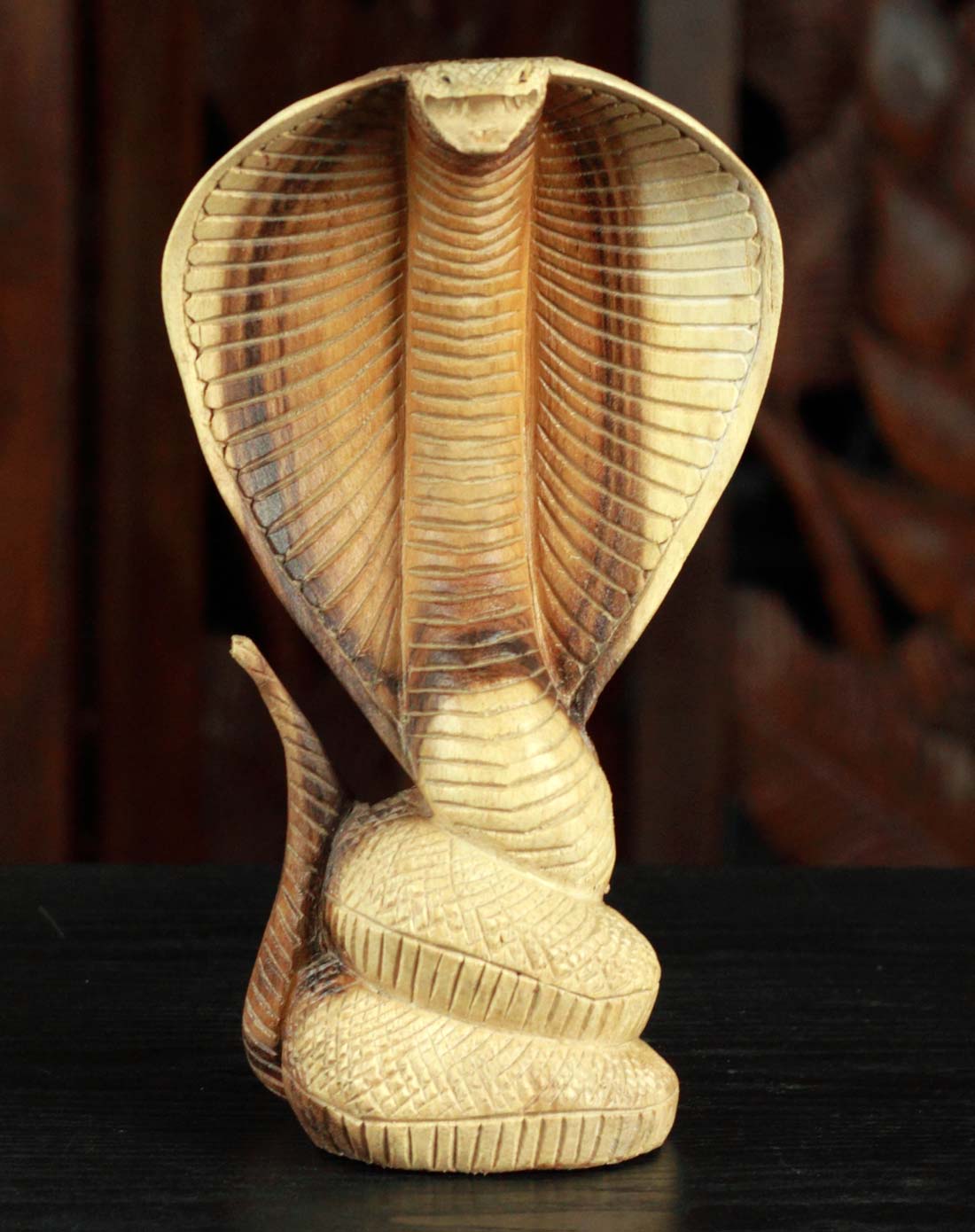 黄金眼镜蛇*印尼工匠实木手工打造
