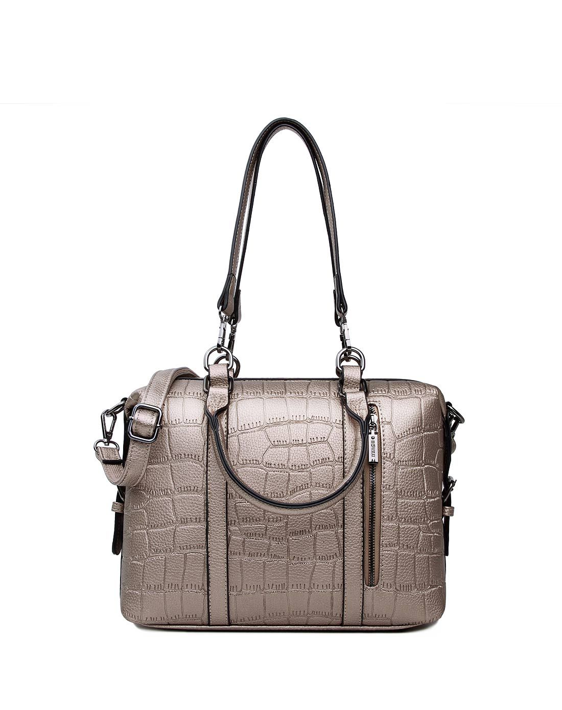 女款灰金时尚简约手提斜挎包