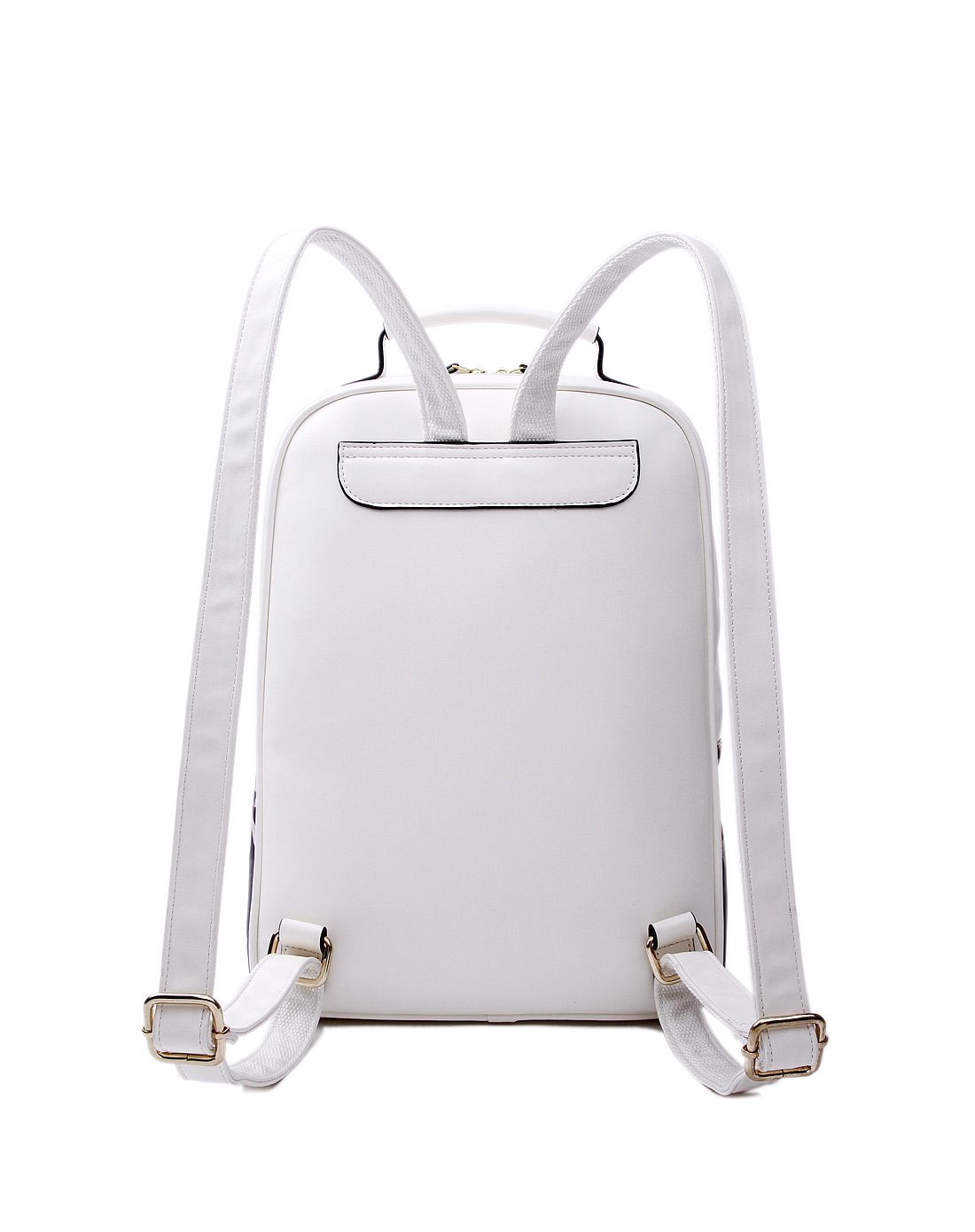 女款白色时尚印花双肩包背包