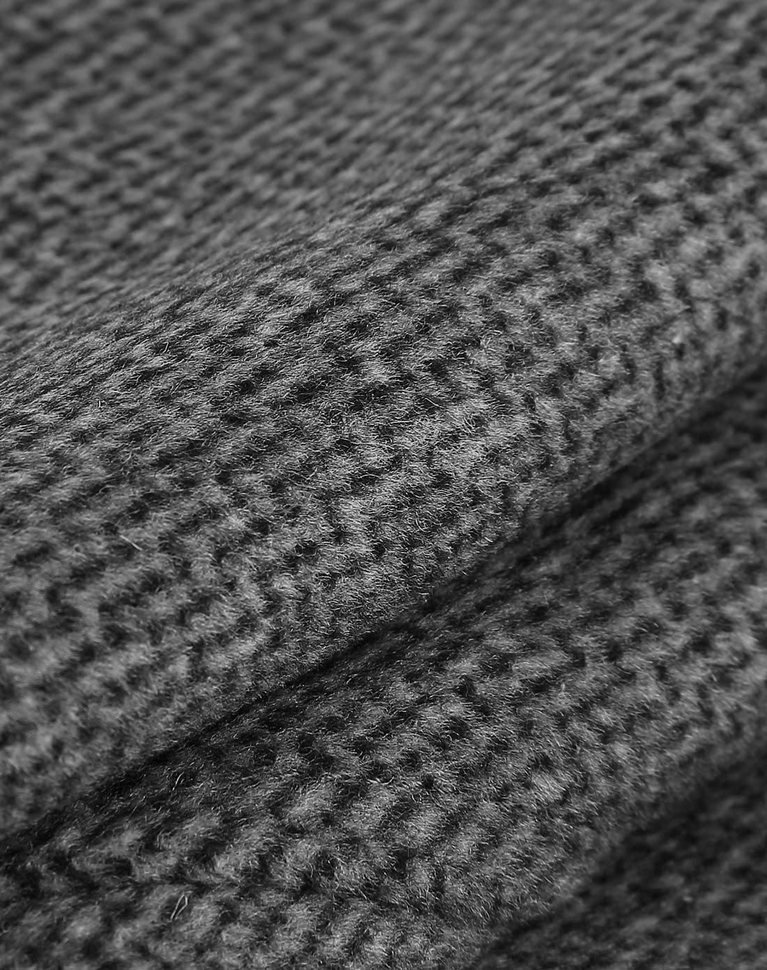 灰色羊毛混纺立领商务休闲雪花呢风衣