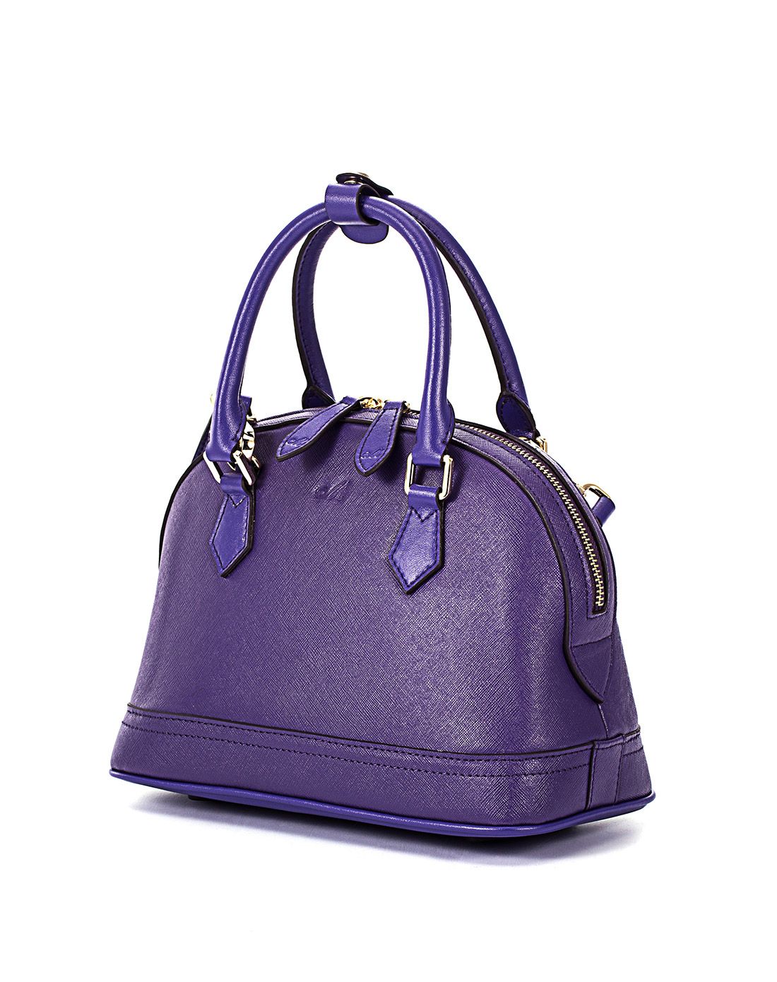 贵族紫可爱贝壳包牛皮小包包时尚手提包