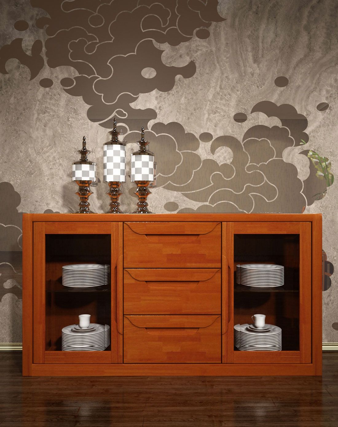 华日家具专场华日家居琥珀色实木餐边柜dsc000525_唯品会