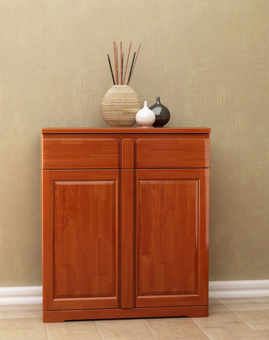 华日家具专场华日家居琥珀色03系列实木鞋柜ds434101001_唯品会