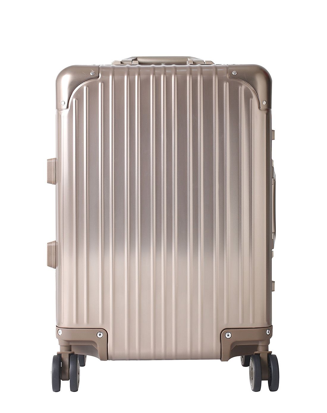 金色新款铝合金镜面万向轮拉杆箱26寸