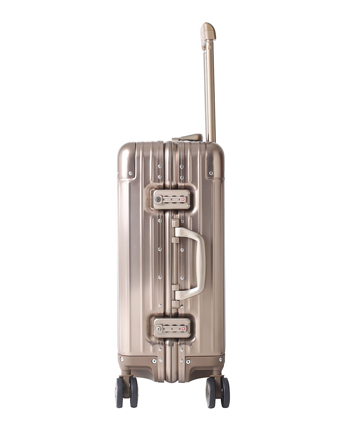 金色新款铝合金镜面万向轮拉杆箱26寸