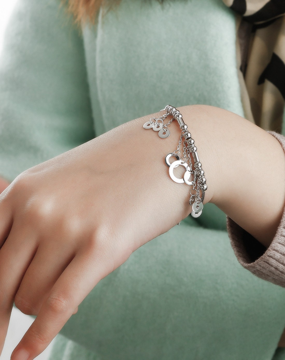 柏拉图永恒·双层纯银手链 美轮美奂