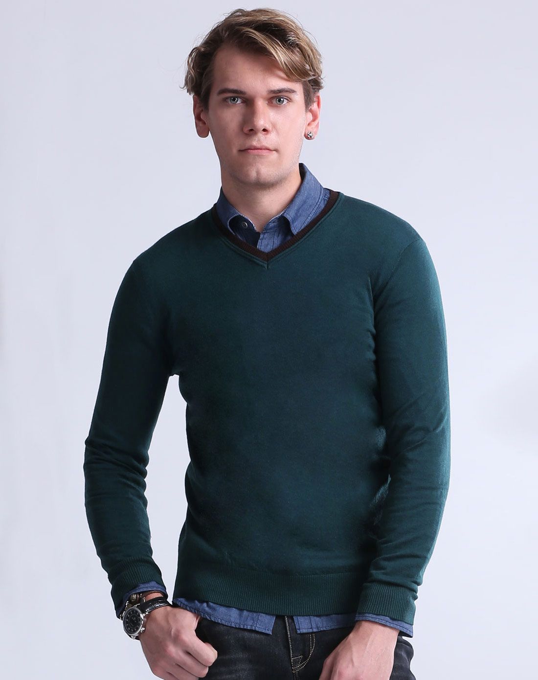 felix buhler深墨绿 细腻柔软贴身轻薄保暖羊毛衣f4427122-403_唯品会