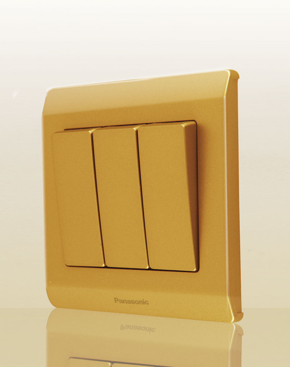 铭悦系列金色86型三位单控开关