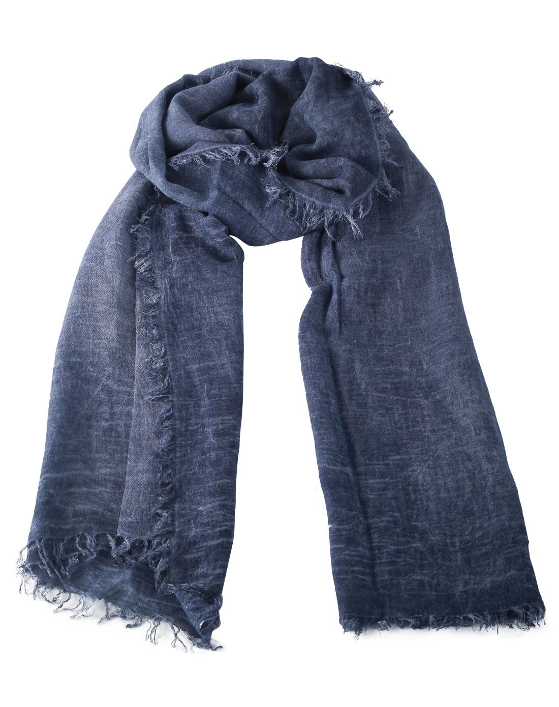 牛仔深蓝色进口围巾薄款天然超细亲肤围巾