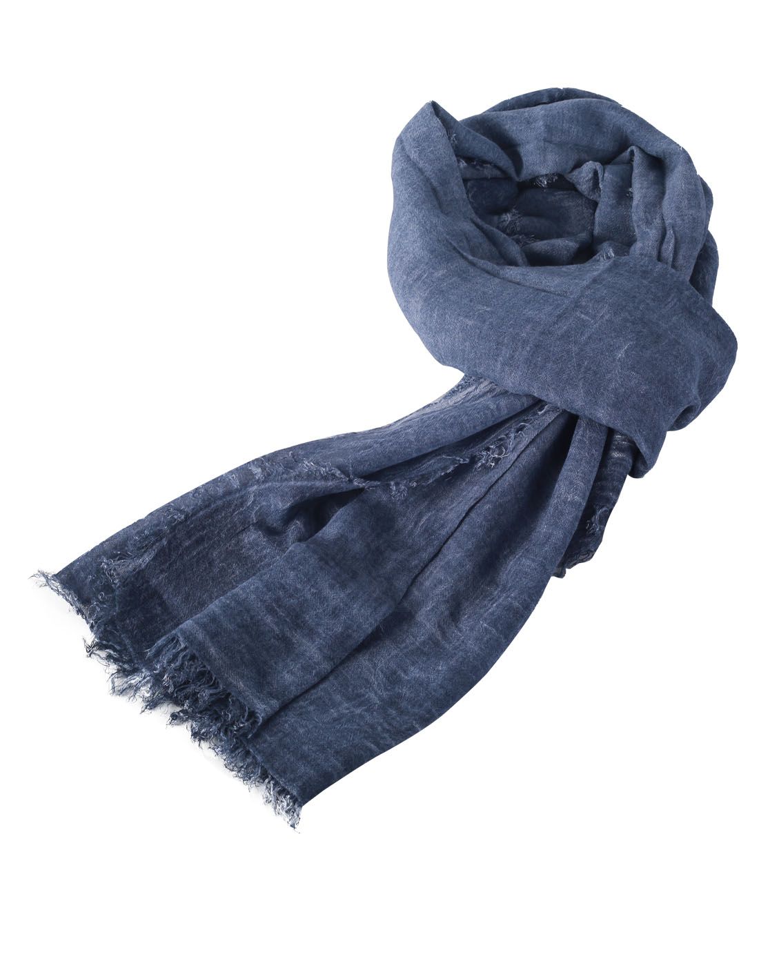 牛仔深蓝色进口围巾薄款天然超细亲肤围巾