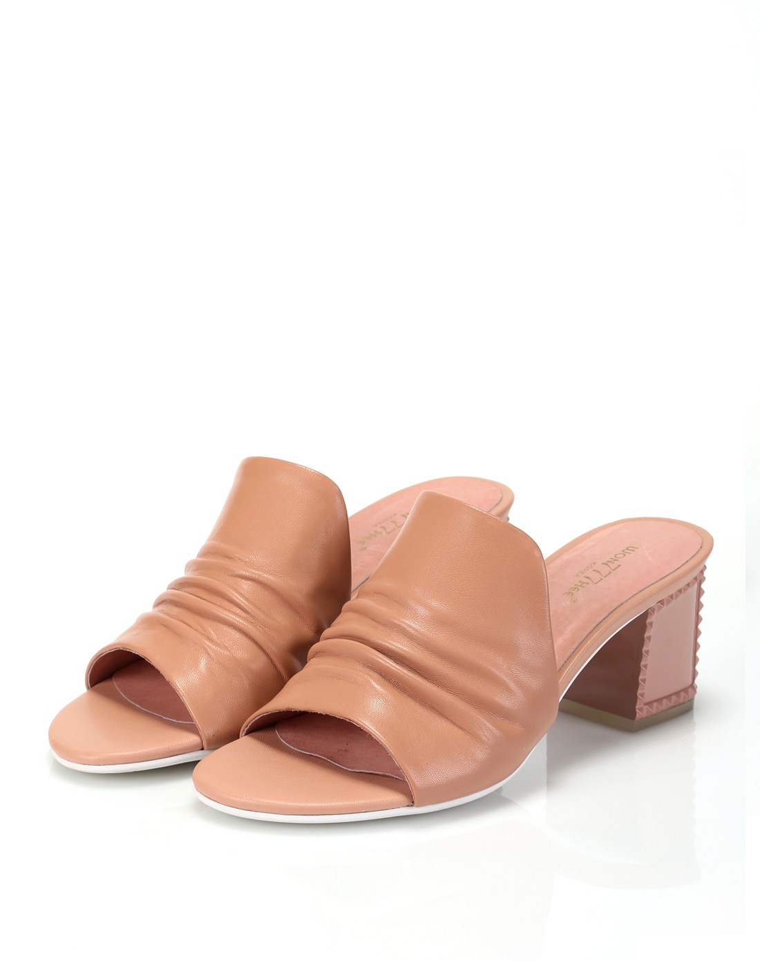 won777hee女鞋清仓专场粉色羊皮秀外慧中高跟凉拖y01254552190_唯品会