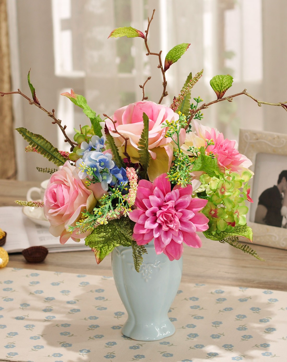 莫奈半色华紫插花作品