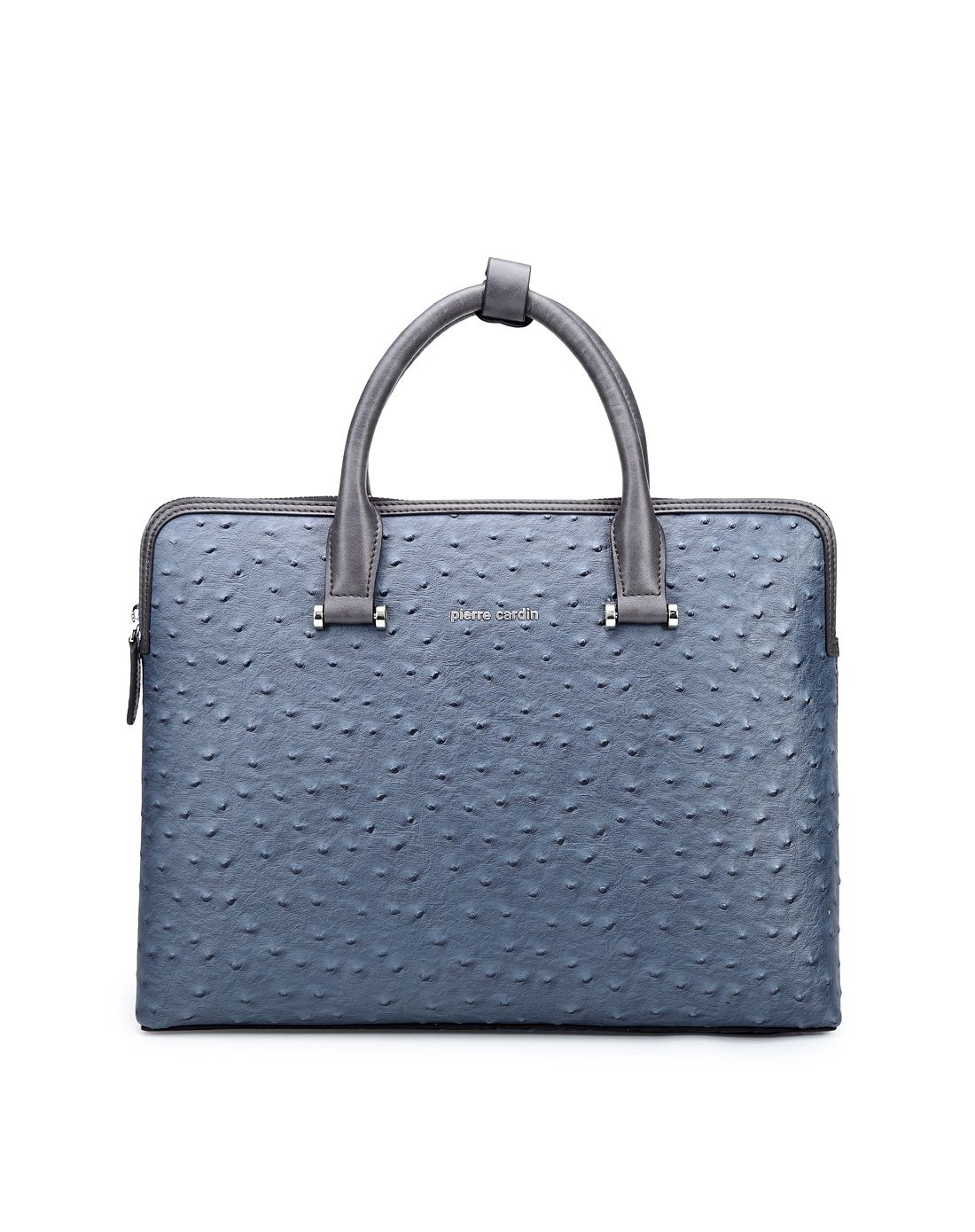 经典时尚鸵鸟纹全皮男士横款公文包