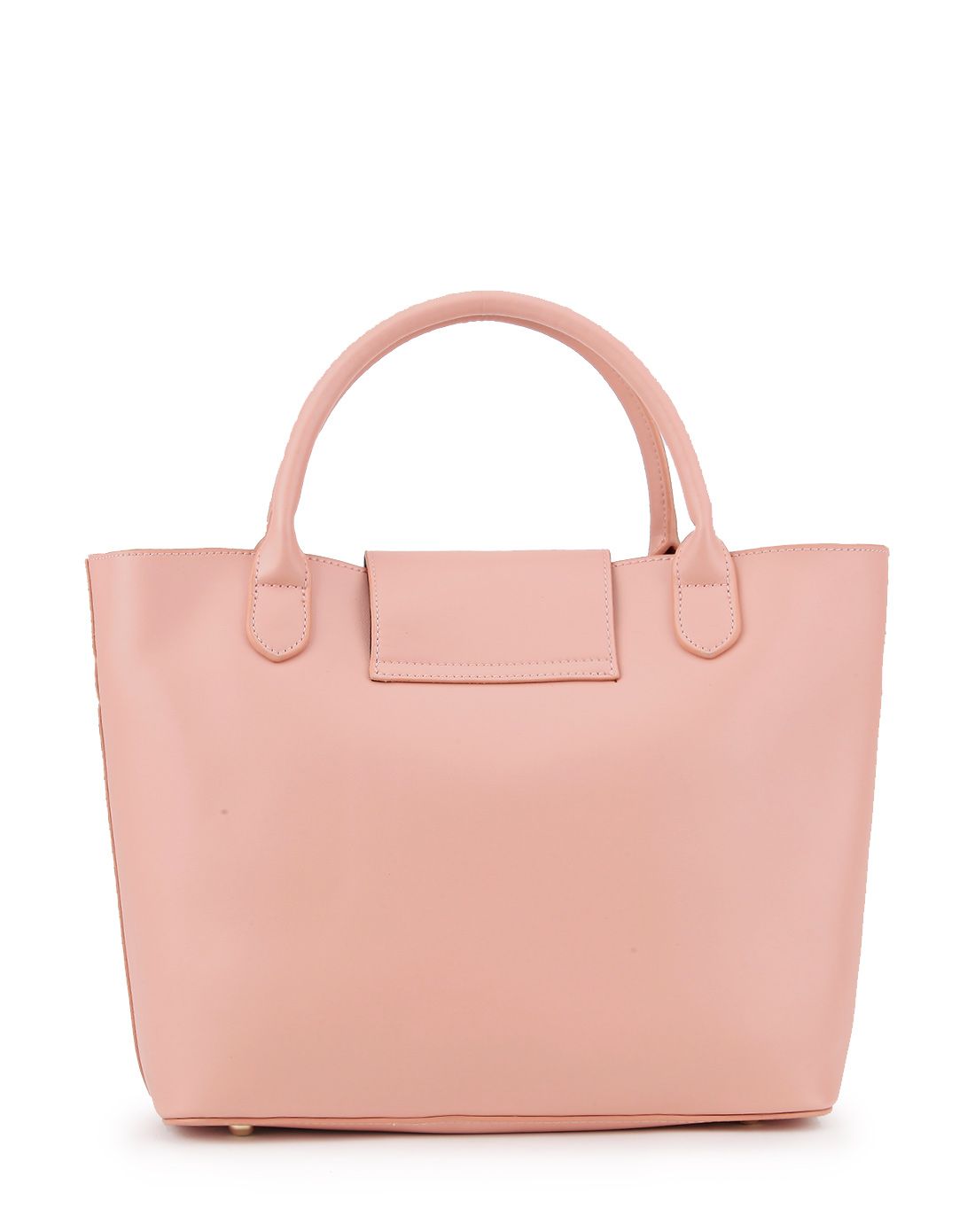 肉粉色牛皮抽带复古时尚子母包