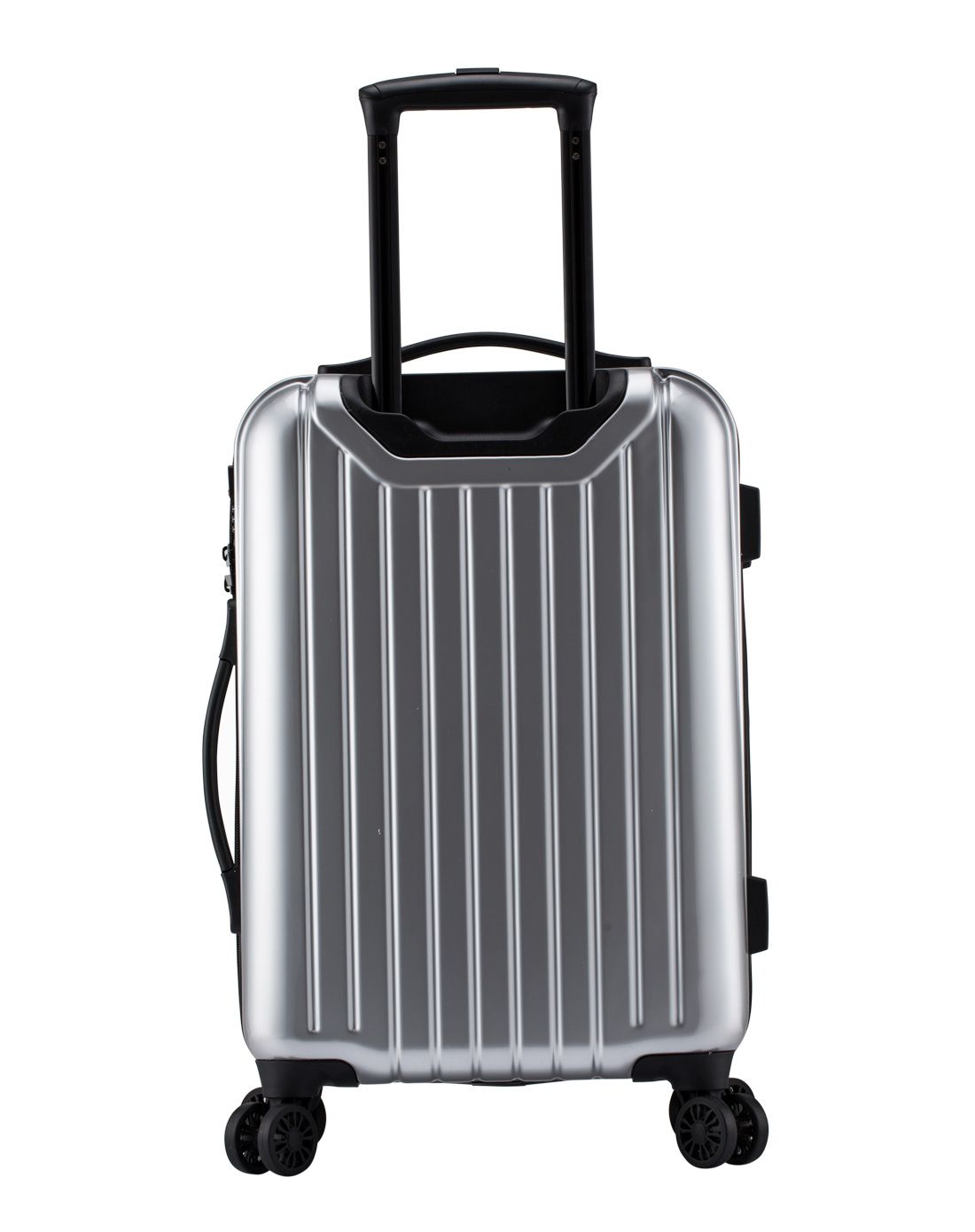 竖纹万向轮拉杆箱男女通用银白色20寸