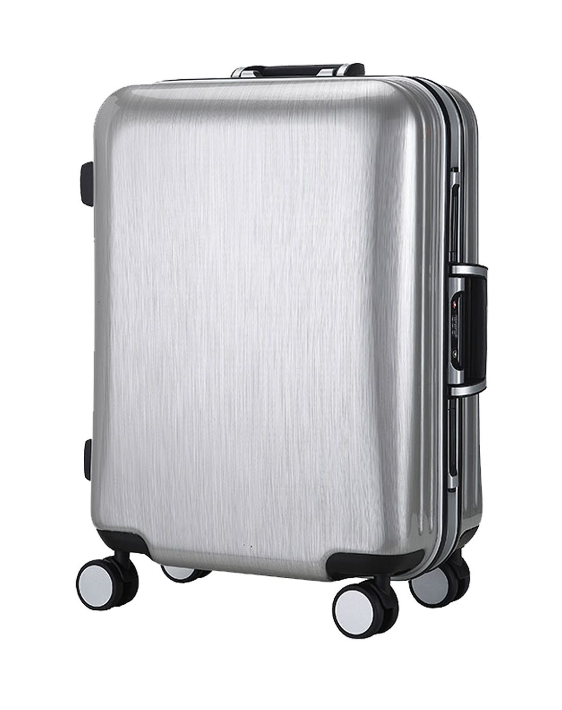 单拉杆箱万向轮拉丝旅行箱银白色22寸