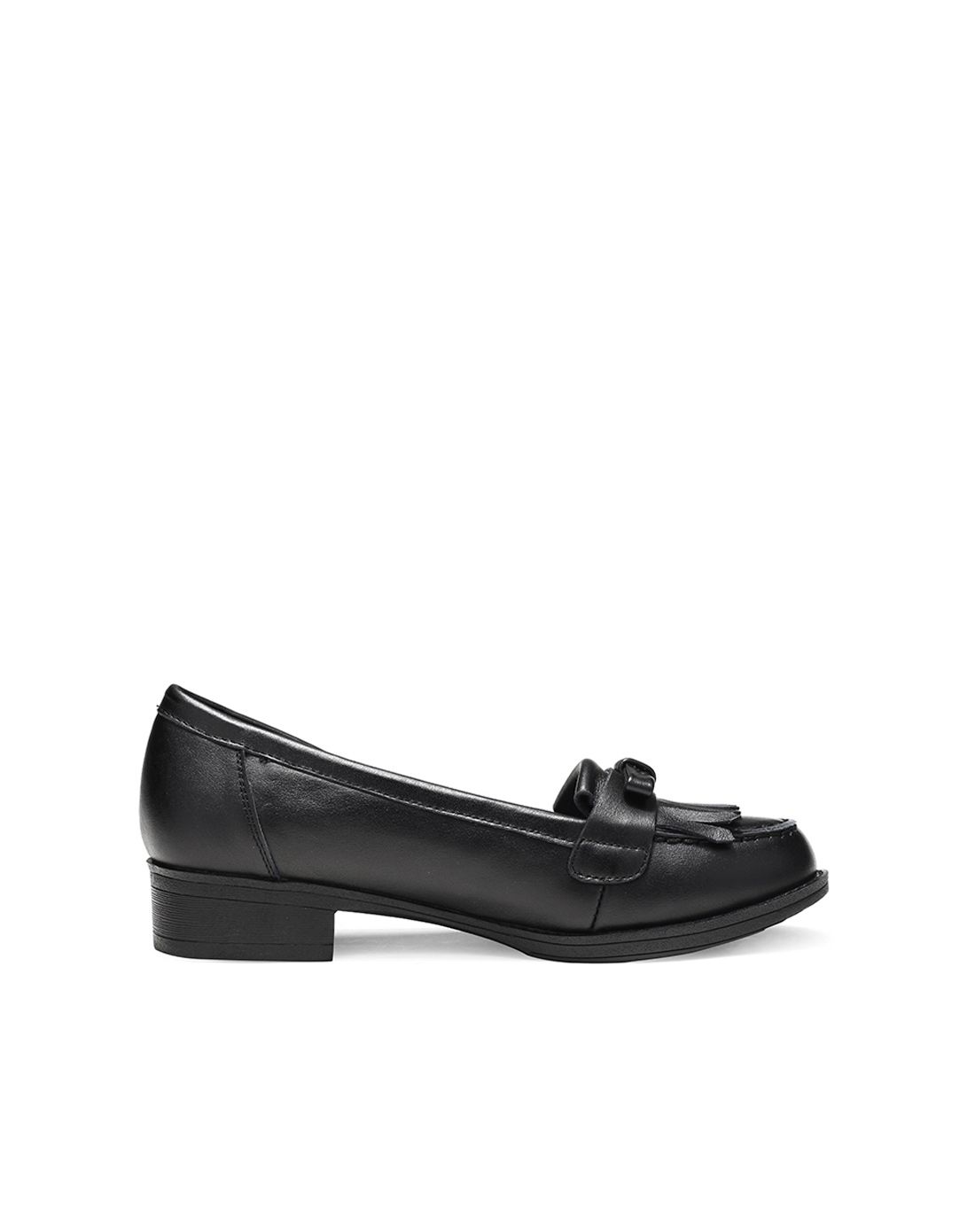 红蜻蜓red dragonfly黑色头层牛皮低跟女士浅口单鞋wnb59981_唯品会