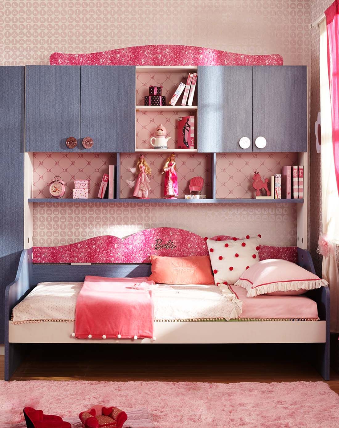 芭比牛仔款1.35米侧卧床