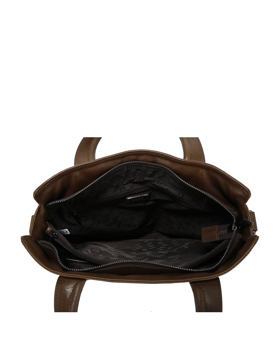 卡其色牛头层皮革竖式公文包