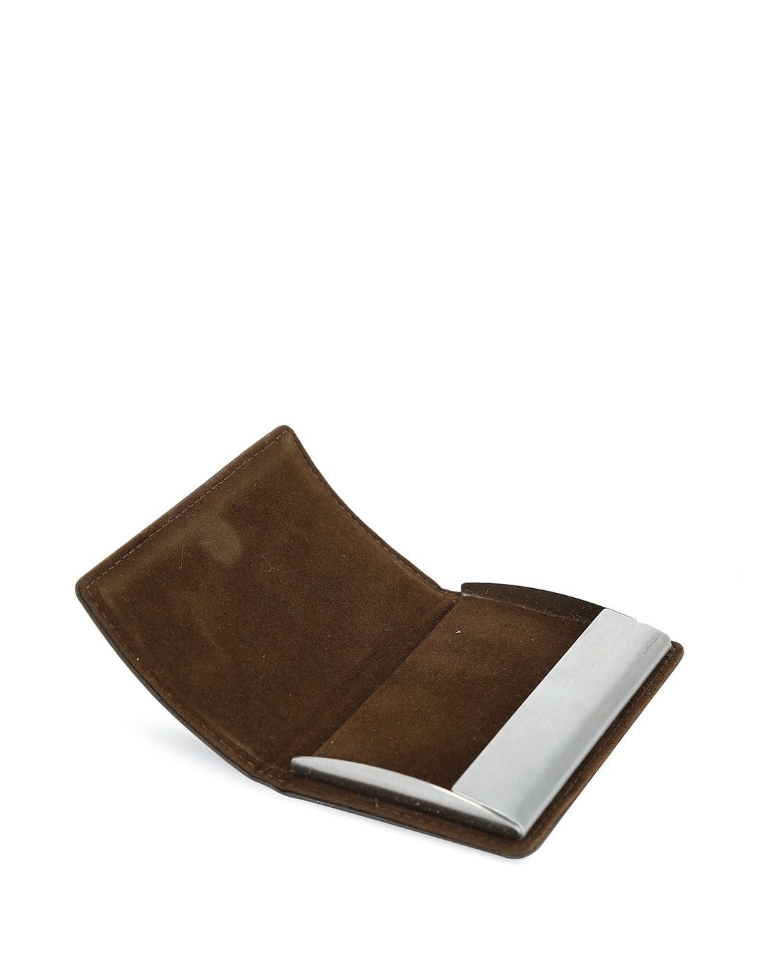 卡其色牛头层皮革名片夹