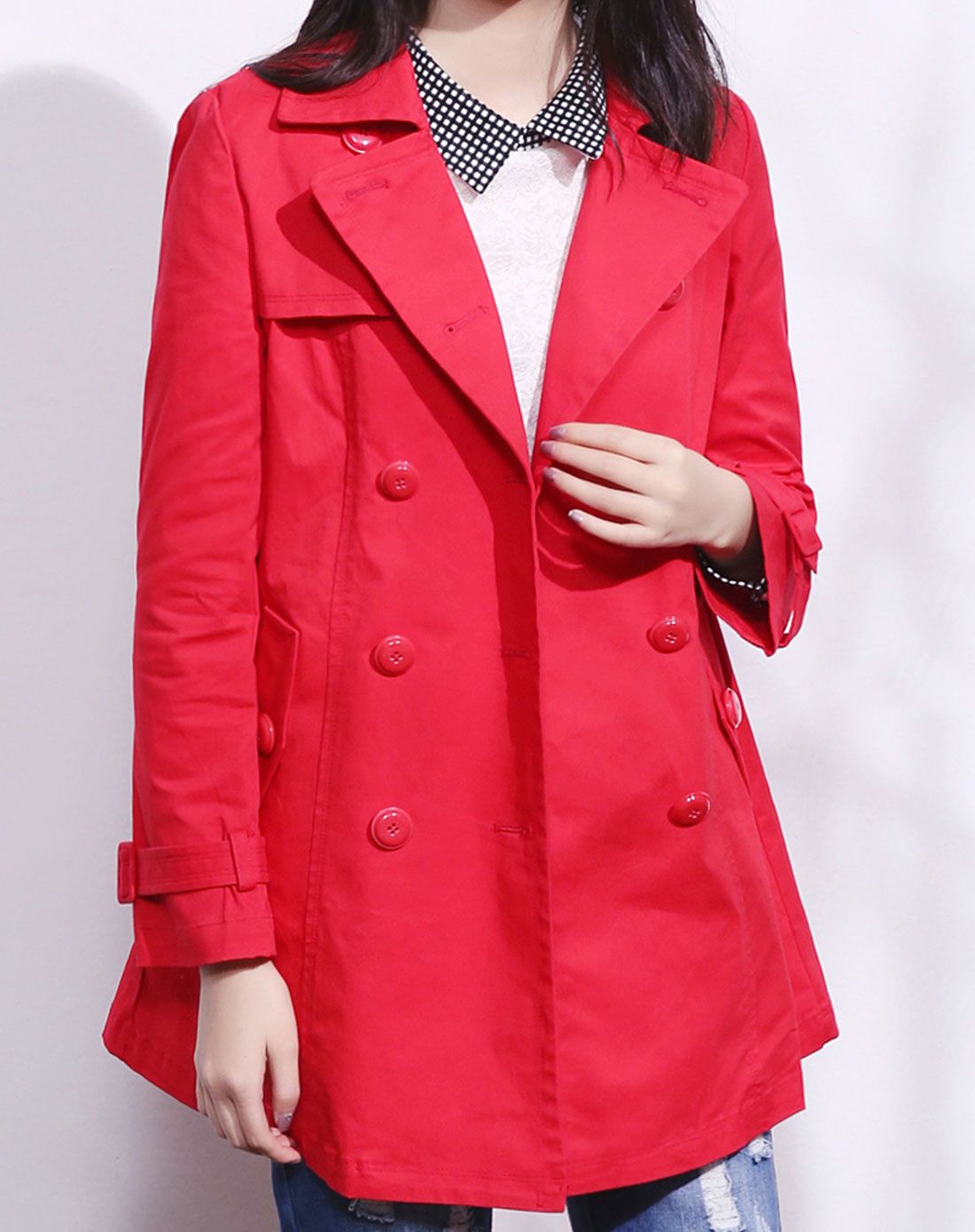 橙红色甜美优雅风衣