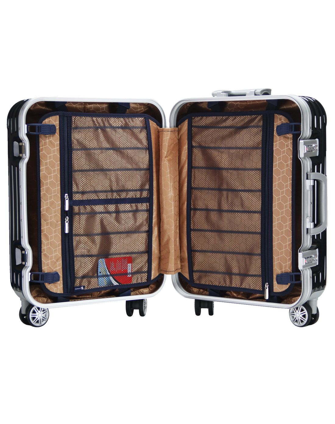 高档海关锁铝框拉杆箱20寸黑色