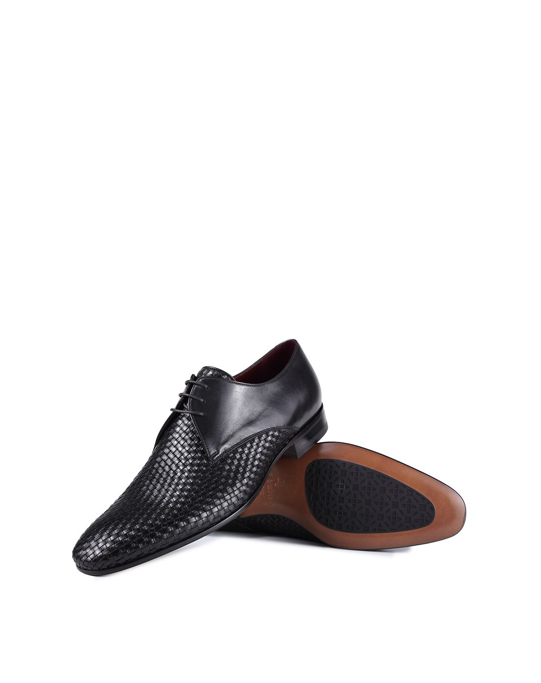 de verli意大利进口黑色袋鼠皮正装单鞋