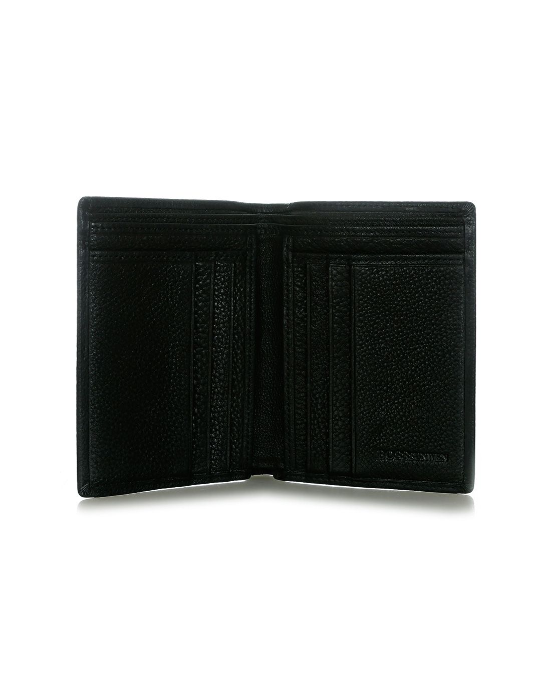 男款黑色荔枝纹配编织纹钱包