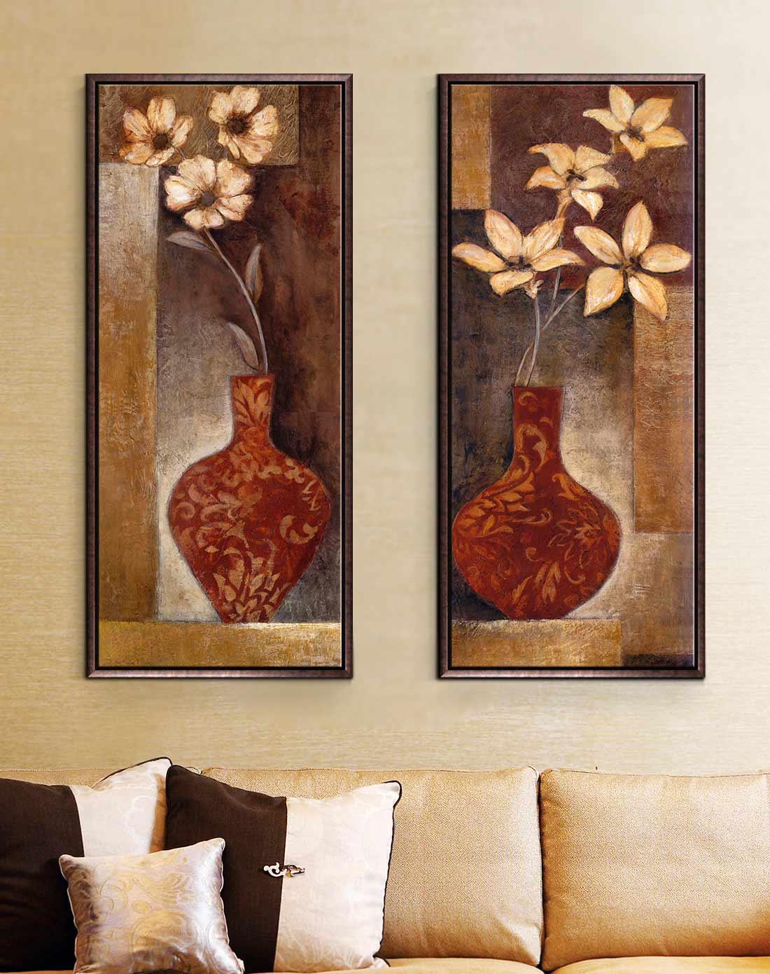 瓶花 简欧玄关装饰画一套2幅