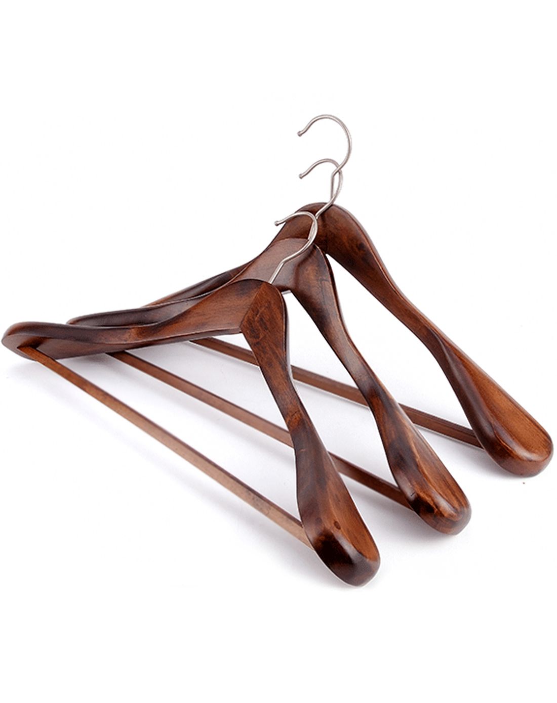 家逸家具专场【实木荷木】出口瑞典高级西服衣架【5只装】双色可选rf-