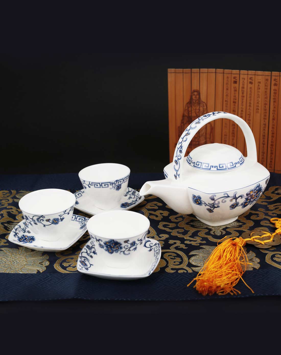 盛世昌南 国色花香八件套茶具