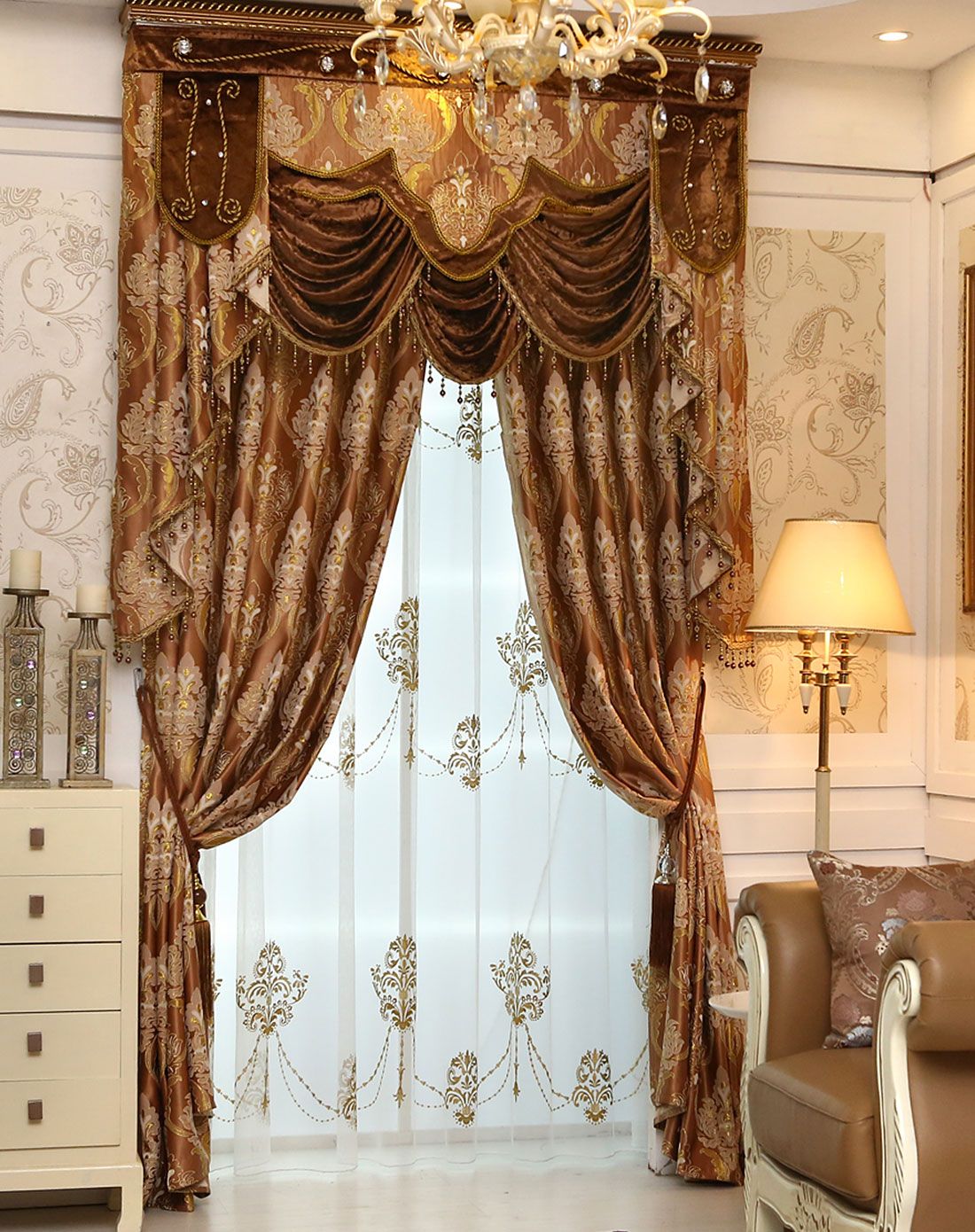 溢彩流光窗帘300x270cm两片