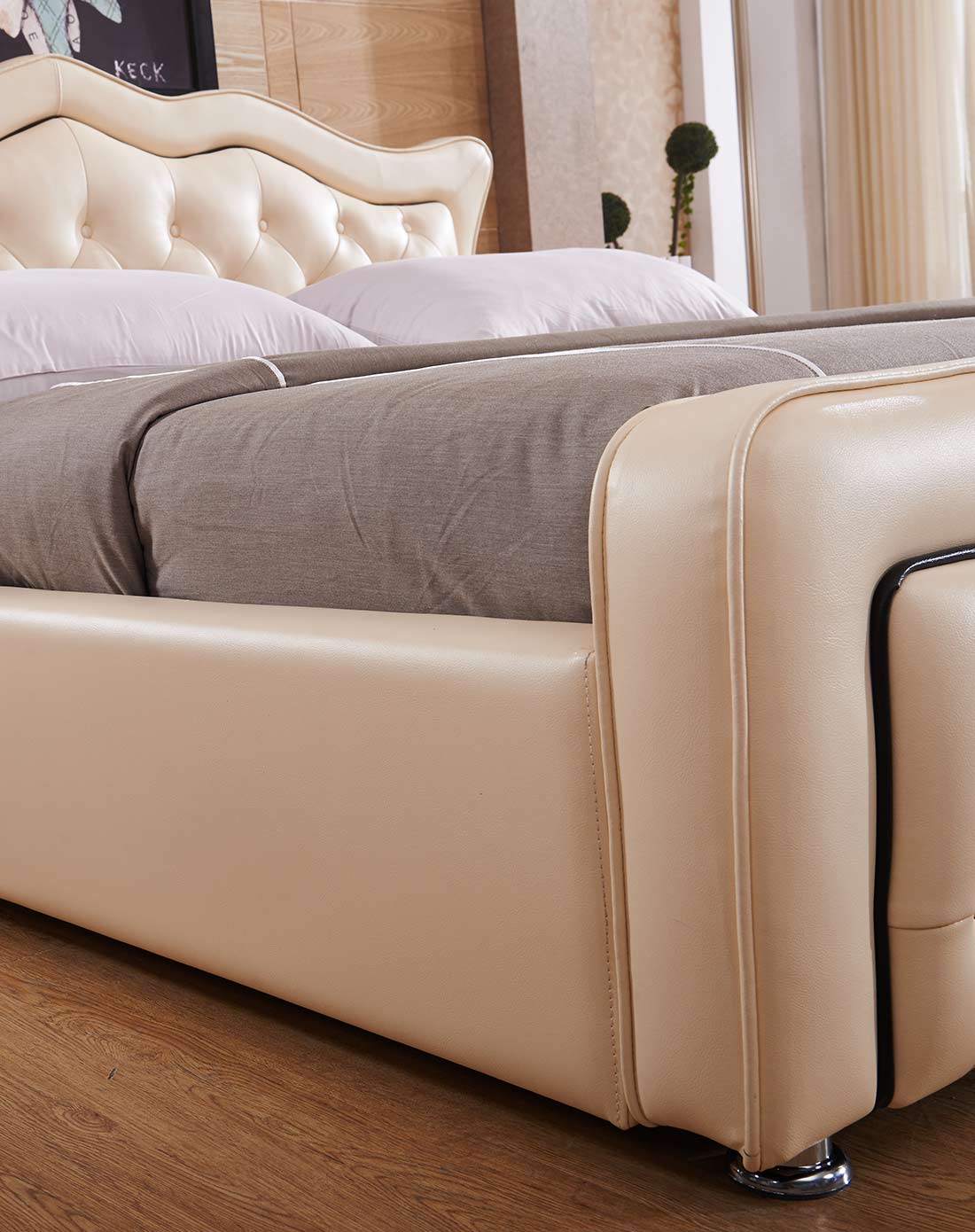 斯林百兰slumberland床垫现代简约 头层牛皮 双人真皮软床爱丁堡mbl