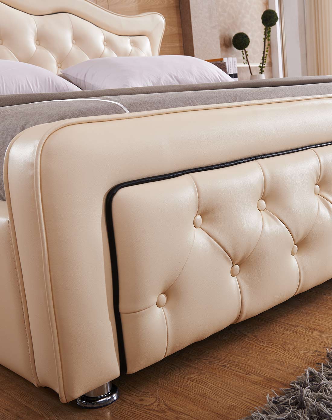 斯林百兰slumberland床垫现代简约 头层牛皮 双人真皮软床爱丁堡mbl