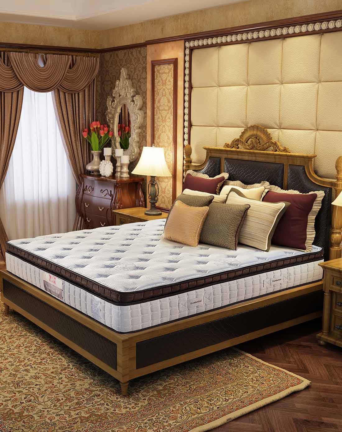 皇室乳胶床垫恒温静音pps1200弹簧床垫1.8米