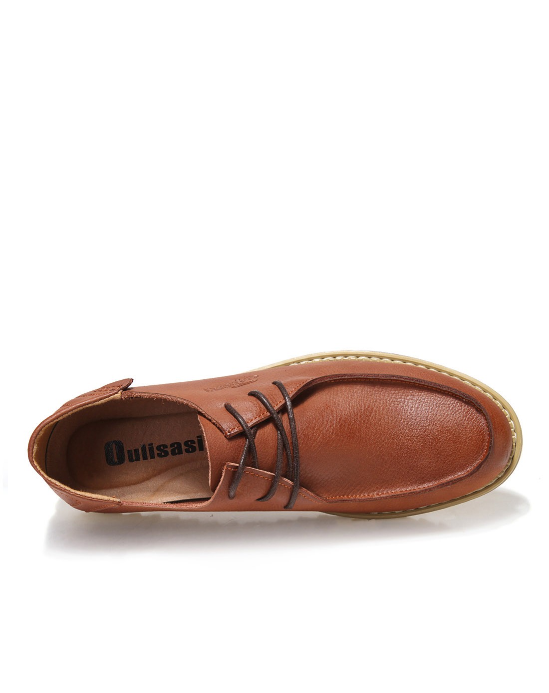 棕色简约时尚纯牛皮休闲鞋