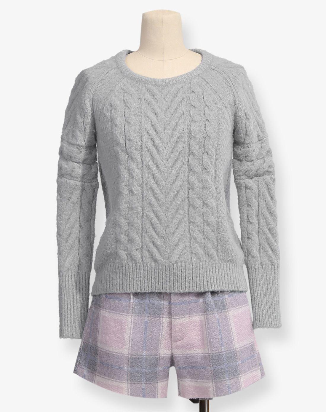 童话余味 麻花纹粗棒针纱线毛衣