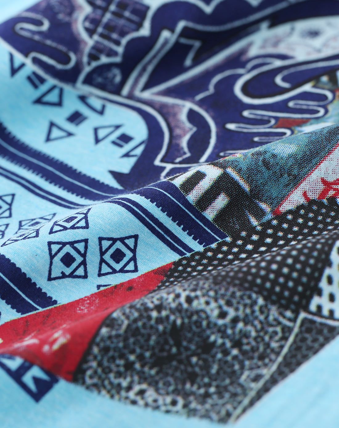 (春季新品)蓝绿丝网印花a型t恤