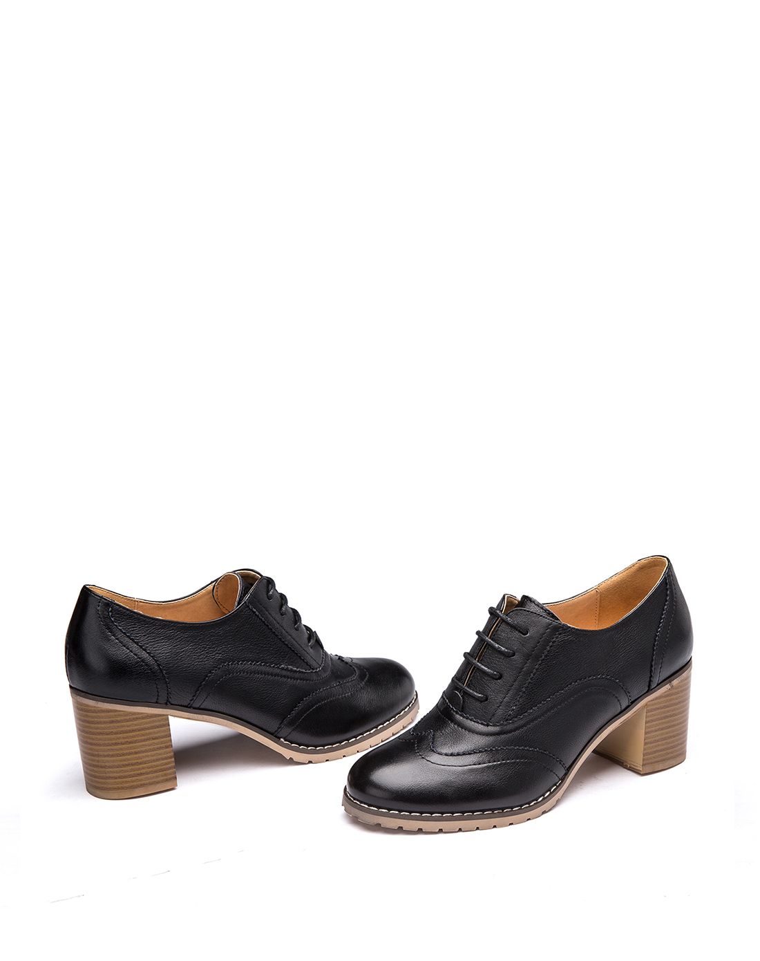 康龙复古学院风系带粗跟女鞋高跟鞋