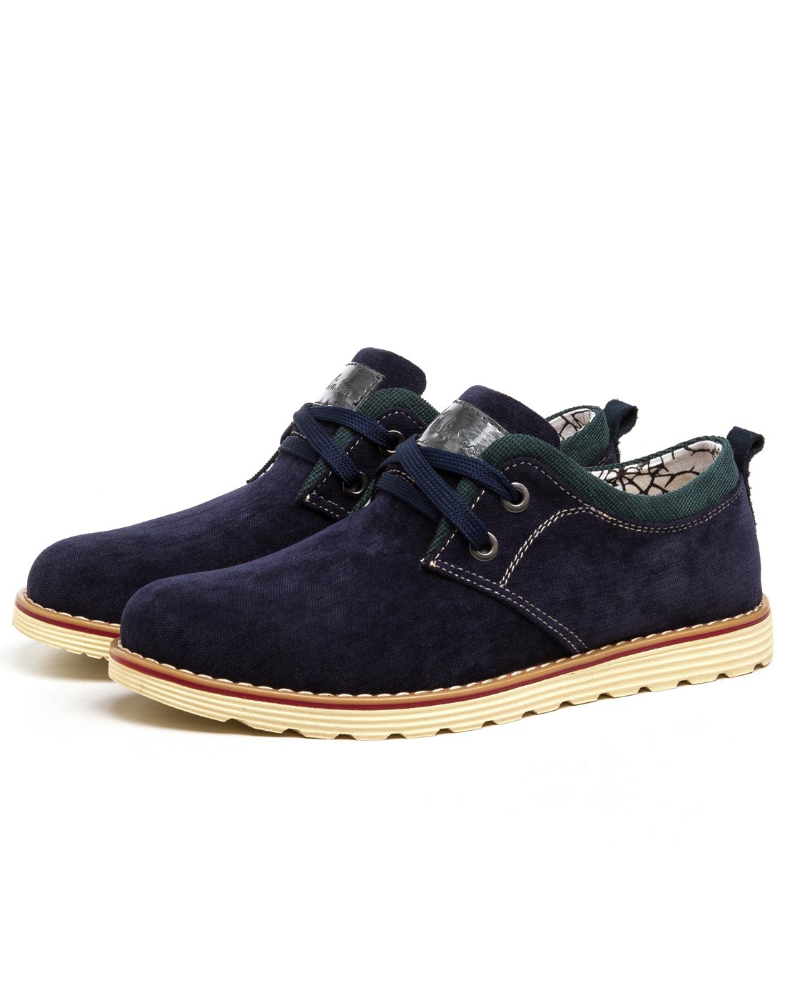 男款蓝色灯芯绒休闲鞋