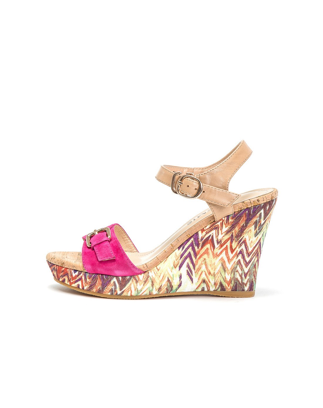 奥卡索walker shop女鞋专场 > artemis玫红色/卡其色羊反毛舒适女凉鞋